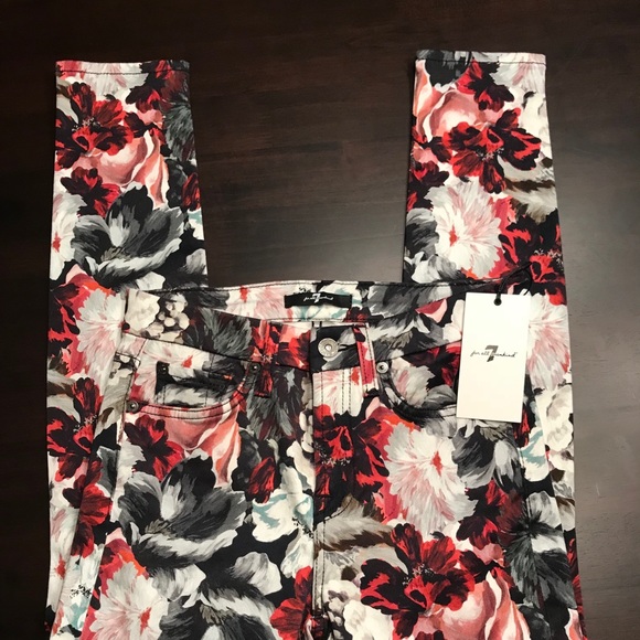 NWT 7 For All Mankind GORGEOUS floral jeans. Sz24 - Picture 7 of 8
